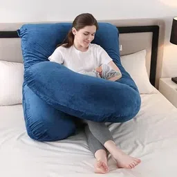 amcaton ultra soft j shaped pillow Microfibre Solid Pregnancy Pillow Pack of 1-picture-13