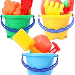 sve Sand Game Castle Building Plastic Beach Toy Set for Kids Summer Fun Creative Activity Playset & Gardening Tool with Accessories & Bucket-Pack of 6 image 5