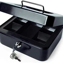 washify Mini Cash Box with Combination Lock Safe Durable Metal Money Box with Money Tray Cash Box image 4