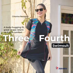 rovars Geometric Print Women Swim-dress Multicolor Swimsuit image 3