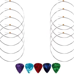 mocking bird Acoustic Guitar 2nd B Strings Set of 10 Stainless Steel Guitar B Strings Set With 5 Picks Guitar String-picture-28