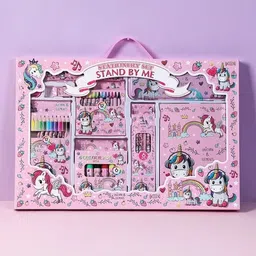 fixer Unicorn 41Pcs Stationary Items For Girls Pencil Box,Colours,Eraser and Sharpener Hello Kitty Art Plastic Pencil Boxes-picture-13