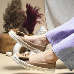 JM Looks Quilted Bow Espadrille Style Shoes Bellies For Women image 3