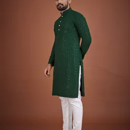 ocmoh Men Chiffon Kurta Pyjama Set image 4