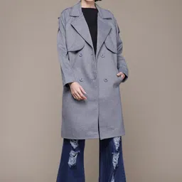 The Roadster Lifestyle Co. Lapel Collar Textured Longline Overcoat-picture-35