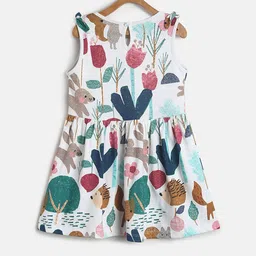 MINI KLUB Girls Conversational Printed Cotton Fit & Flare Dress image 2