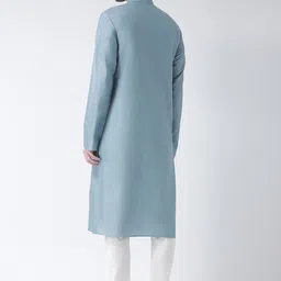 KISAH Men Blue Solid Kurta with Churidar image 4