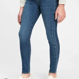 GAP Girls Blue Straight Fit Solid Jeggings image 3