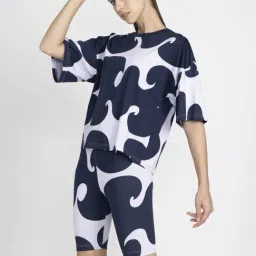 adidas Navy & Purple Cotton Printed T-Shirt-image-99