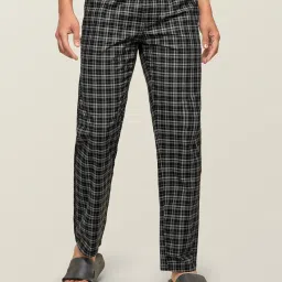 XYXX Black Cotton Regular fit Checks Pyjama image 2