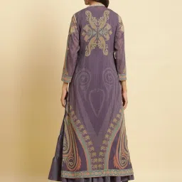 Wishful by W Purple Embellished Dress With Gilet image 2