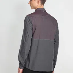 Arrow New York Red & Grey Cotton Slim Fit Self Pattern Shirt image 2