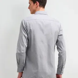 Arrow Grey Cotton Regular Fit Texture Shirt image 2