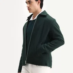 Rare Rabbit Teal Polyester Solid Regular Fit Jacket image 3