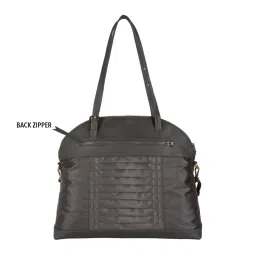 Baggit Black Solid Large Bowler Handbag image 2