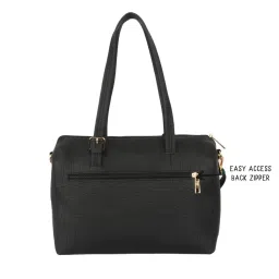 Baggit Black Textured Medium Bowler Handbag image 2