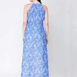 Scorpius Blue & White Floral Print Long Top image 2