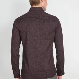 Arrow Brown Cotton Slim Fit Printed Shirt image 2
