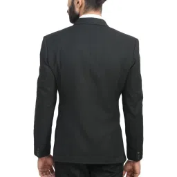ManQ Black Slim Fit Notch Lapel Blazer image 2
