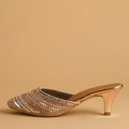 Eridani Women's Ayesha Rose Gold Mule Shoes image 2