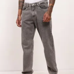 SHOWOFFFF Grey Straight Fit Jeans image 3