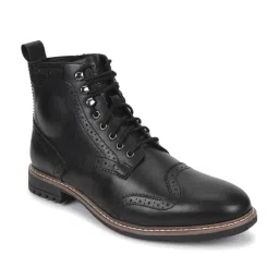 Royal Enfield Men's TORQUE Black Brogue Boots image 2