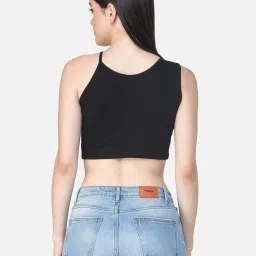 Scorpius Black Regular Fit Crop Top image 2