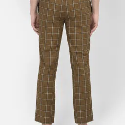 Crimsoune Club Brown Cotton Regular Fit Checks Lounge Pants image 2