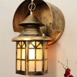 Homesake Gold Metal Modern Antique Industrial Box-Shaped Outdoor Wall Lamp-picture-2