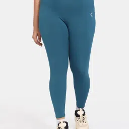 Zelocity by Zivame Blue Mid Rise Tights-image-35