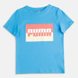 Puma Kids Blue Printed T-Shirt-image-95