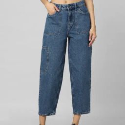 Only Blue Cotton Regular Fit Mid Rise Jeans-picture-33