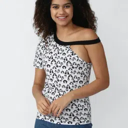 Forever 21 White Printed Top-image-38