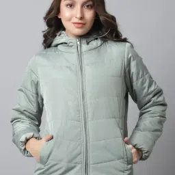 Cantabil Sage Green Puffer Jacket-image-0