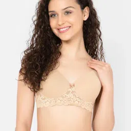 Clovia Beige Lace Padded T-Shirt Bra-picture-32
