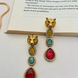 Abdesigns Heritage Animal Print Stone Earrings-picture-24