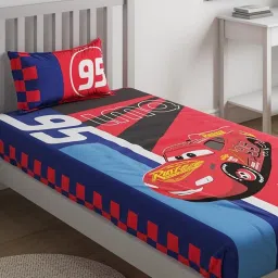 DDecor Red 136 TC Cotton Single Bedsheet with 2 Pillow Covers image 2