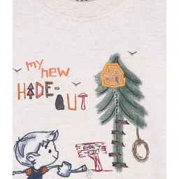 MINIKLUB Boys Cream Printed T-Shirt image 3