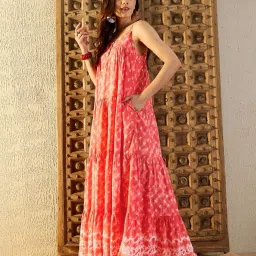 Mabish By Sonal Jain Peach Printed Maxi Dress image 3