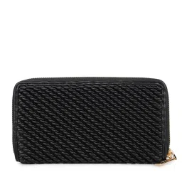 Inc.5 Black Textured Zip Around Wallet For Women image 3