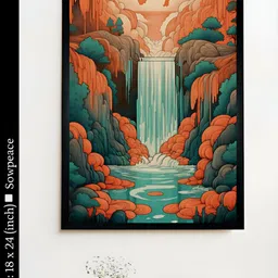 SOWPEACE Green & Red 1 Piece Canvas Abstract Wall Photographs-picture-25