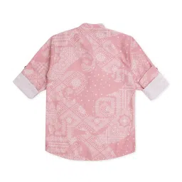 Cavio Kids Peach Printed Full Sleeves Kurta image 2