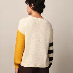 Only Beige Self design Pullover image 3