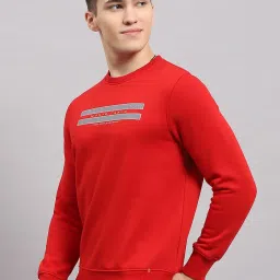 Monte Carlo Red Regular Fit Logo Printed Sweatshirt image 3