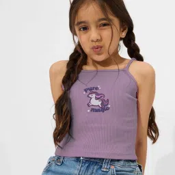 The Souled Store Girls Purple Embroidery Tops image 3