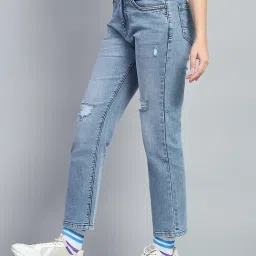 Monte Carlo Blue Cotton Blend Solid Jeans image 3