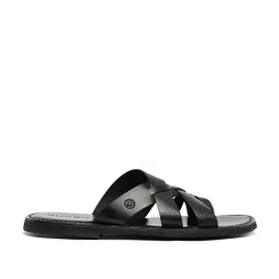 Ruosh Men's Black Toe Ring Sandals image 2