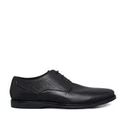 Ruosh Men's Black Derby Shoes image 2