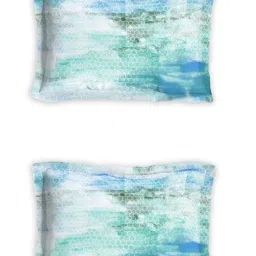 DDecor Printed Blue 136 TC Cotton Double Bedsheet with 2 Pillow Covers image 2