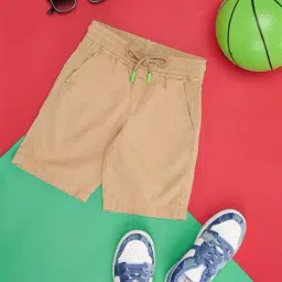 Pantaloons Junior Kids Khaki Cotton Regular Fit Shorts-picture-25